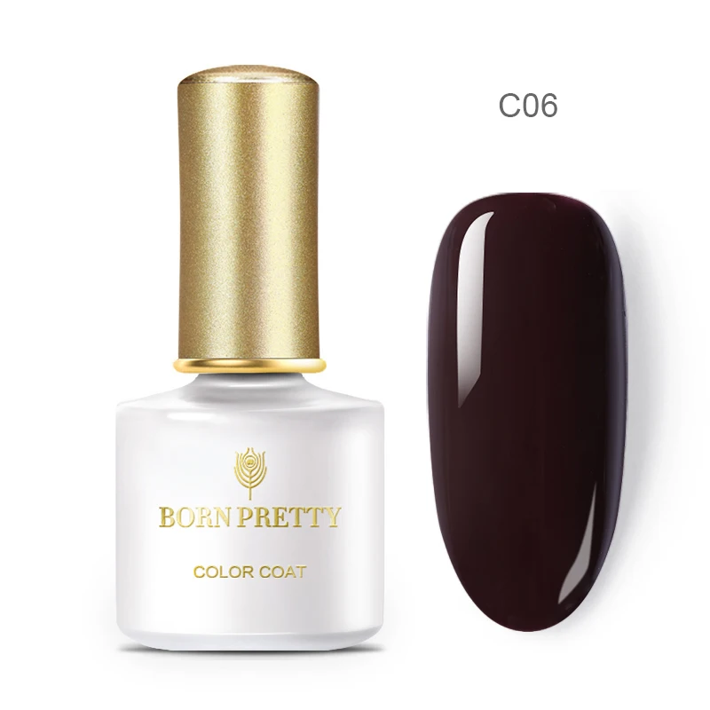 C06 BORN PRETTY чистый цветной гель для ногтей, лак для ногтей, цветной лак для ногтей, отмачиваемый УФ светодиодный Гель-лак, базовое верхнее покрытие, 6 мл для маникюра своими руками - Цвет: C06