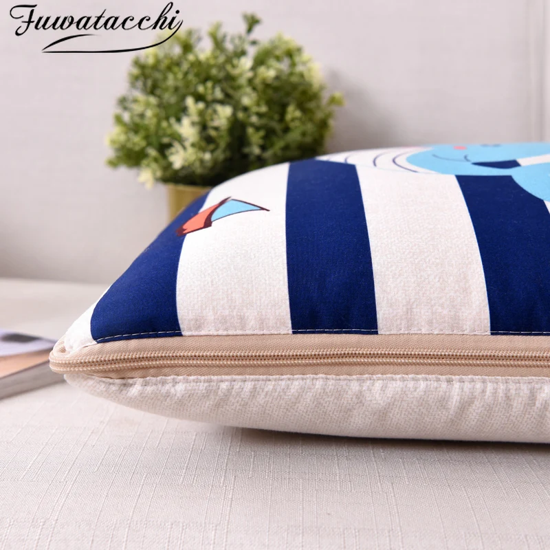 

Fuwatacchi Pillow Blanket 2 In 1 Warm Cartoon Animals Foldable Patchwork Quilt Blanket Printed Home Office Throw Pillow Cushion