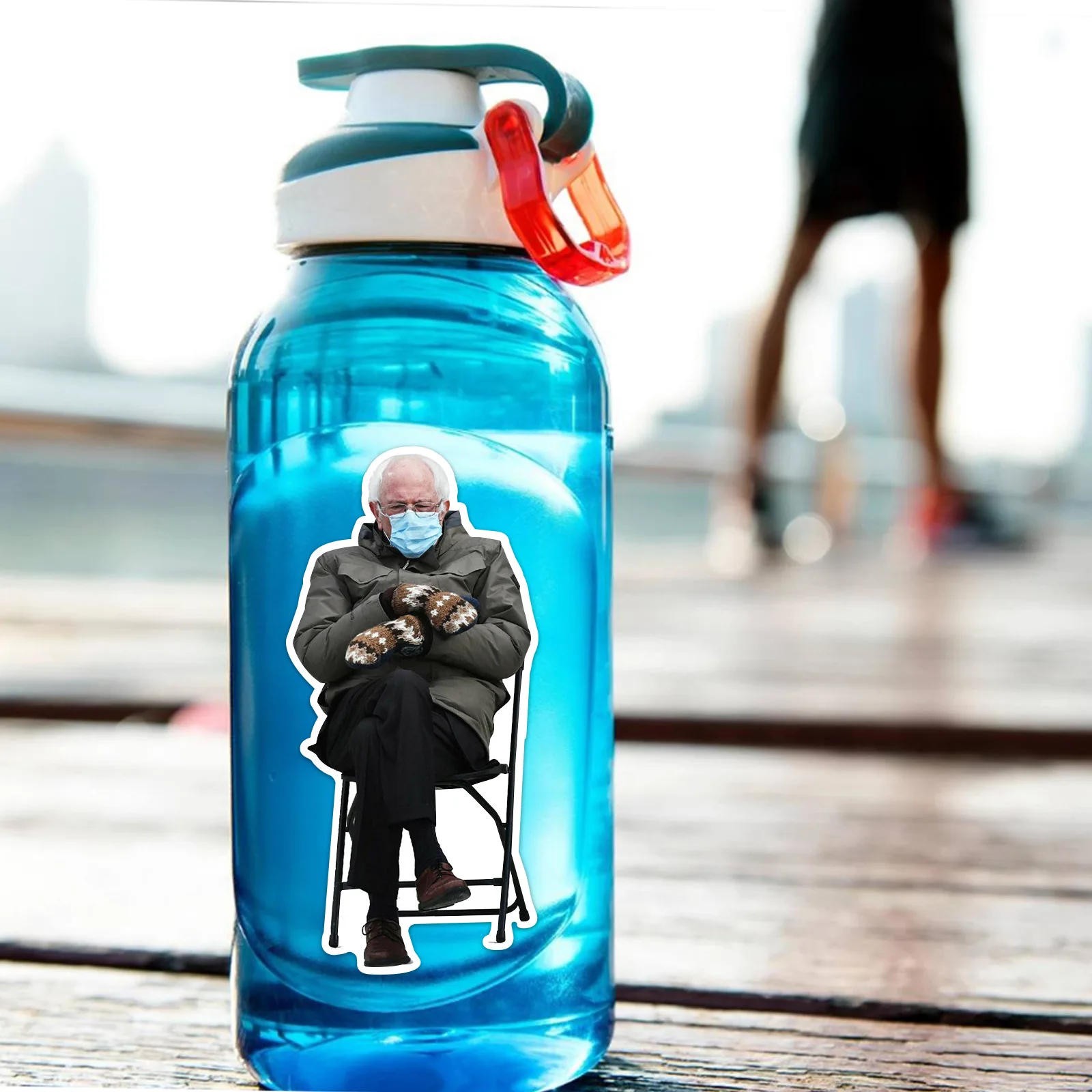 

Bernie Sanders Character Cartoon Sticker Window Water Cup Car Sticker Bernie Sanders Mittens Sitting Inauguration