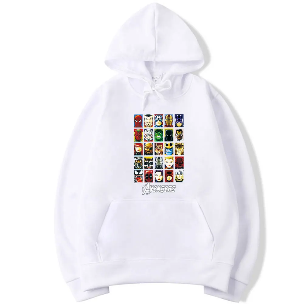 Мужская Свободная Толстовка с длинным рукавом The Avengers белая толстовка капюшоном