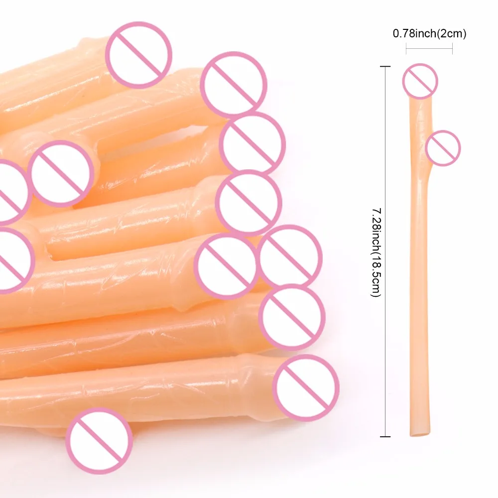 

30Pcs Cuticolor Penis Straws Bride Shower Sexy Hen Night Willy Drinking Penis Novelty Nude Straw for Bar Bachelorette Party