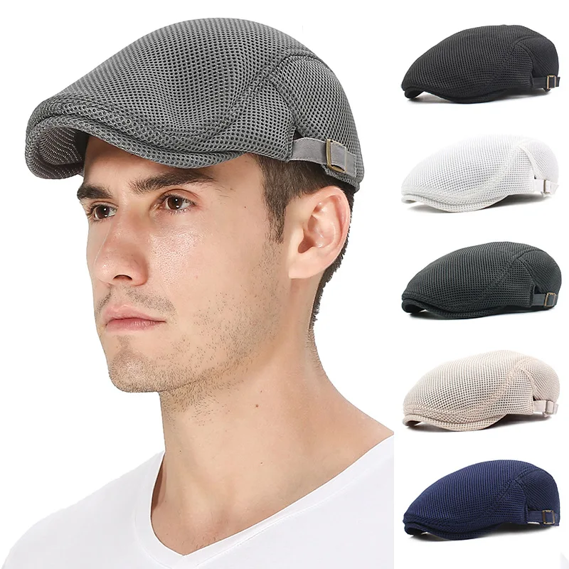 New men's beret summer breathable painter hat cotton retro wild casual sun Peaked cap Trucker | Аксессуары для одежды