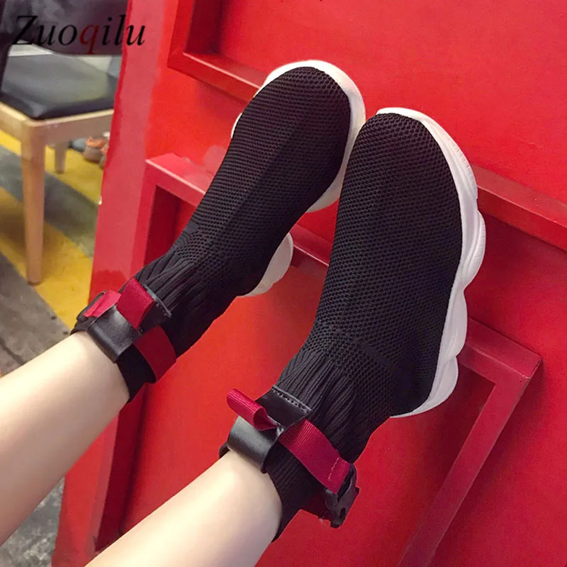 2019 г. Дышащие ботильоны женские кроссовки обувь на плоской платформе женский