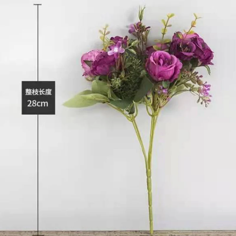 

Imitation Flower European Style Bouquet Of False Roses Wedding Decoration Home Shopping Mall potted ornaments