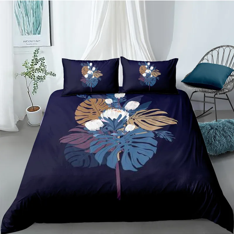 

3D digital bedding printing three-piece flower comforter bedding sets king