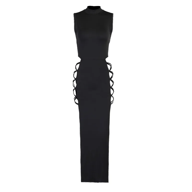 

2021 women's summer new dress sexy vest strap skirt high split strap skirt