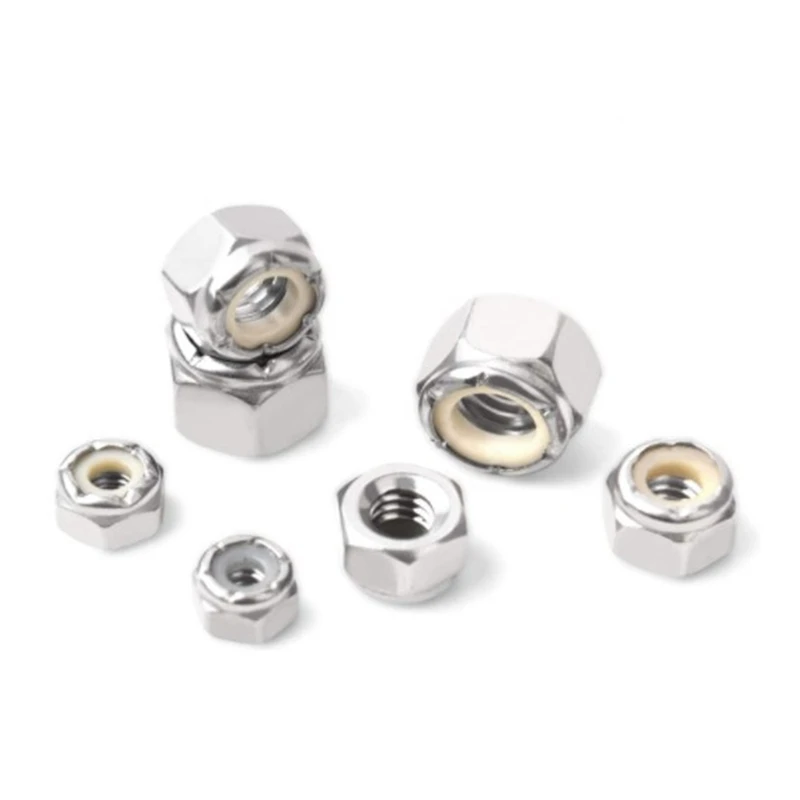 180PCS 1/4-20 5/16-18 3/8-16 8-32 10-32 Lock Nuts Nylon Insert Nut Assortment Kit 304 Stainless Steel Hex Locknuts | Обустройство