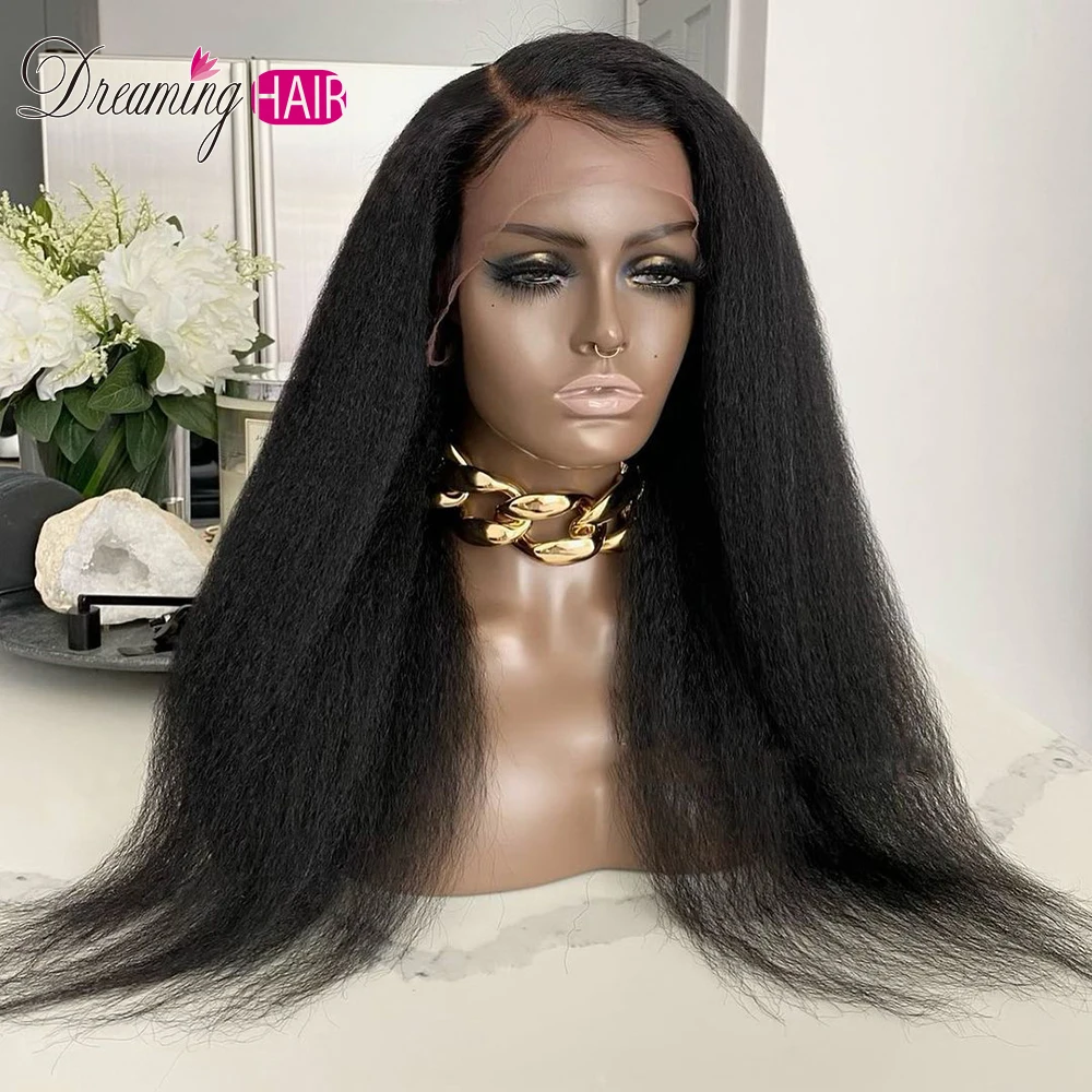 Парик 13X4 на сетке спереди курчавые прямые человеческие волосы парик с детскими