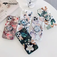 flowers stand phone case for iphone 13 12 11 pro max xr xs max soft matte foldable holder purple cases for iphone 7 8 plus cover