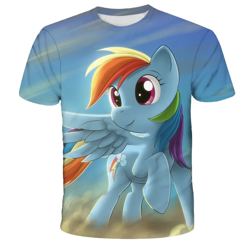 

Boys and girls pony 3D T-shirt, children's breathable quick drying short sleeve, cartoon children's short sleeve T-shirt, 2021 n
