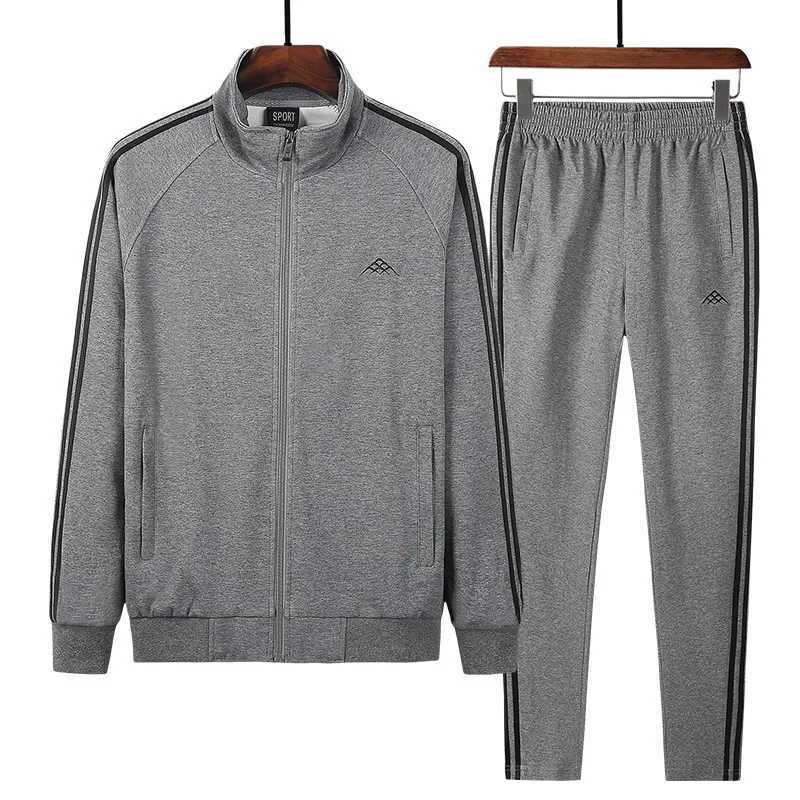 

Big Men 2pcs Jackets Pants Set Casual Male Tracksuit Jogger Sweatshirt Sweatpants Suits Sportswear Tracksuits Man's Plus Size