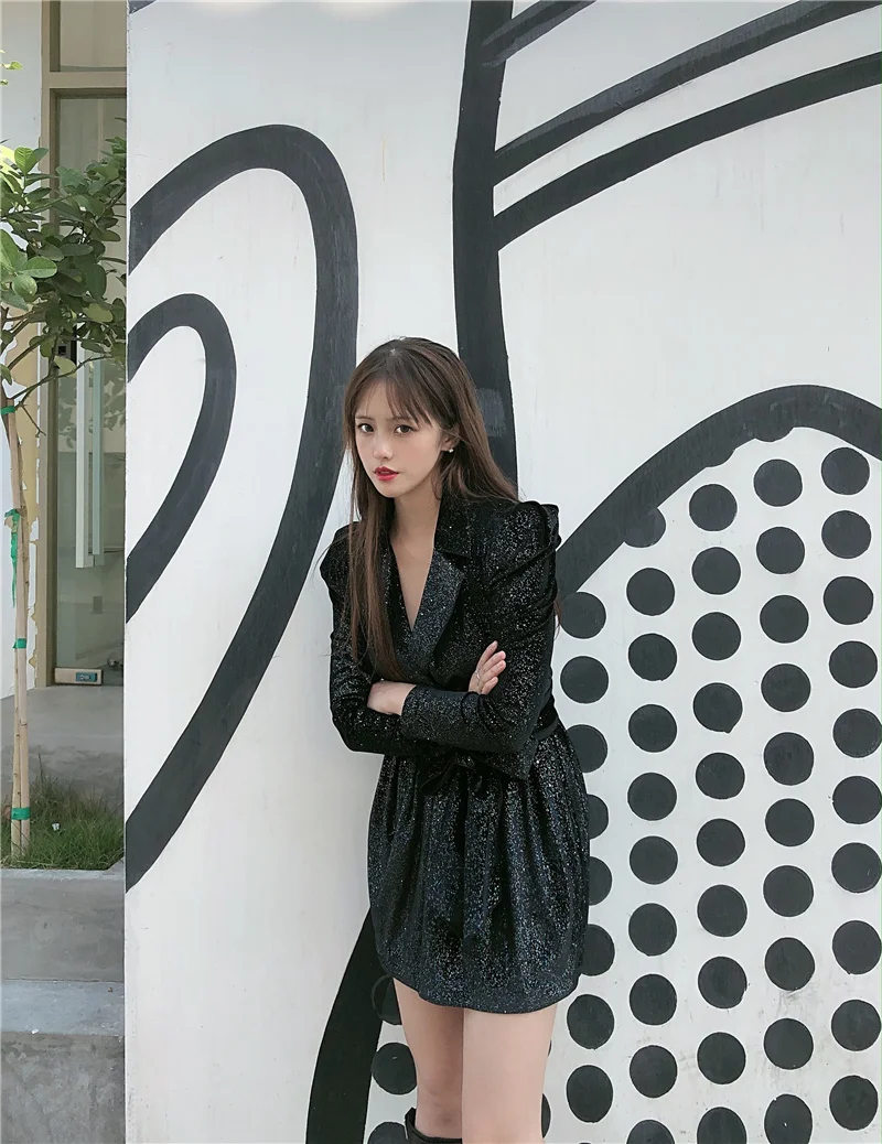 OMIKRON модный весенний женский блейзер с блестками костюм офисный Блейзер куртка