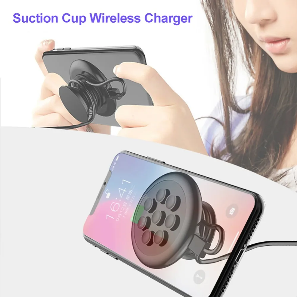 Портативный 10 Вт Qi Стандартный мобильный телефон планшет круглый присоска