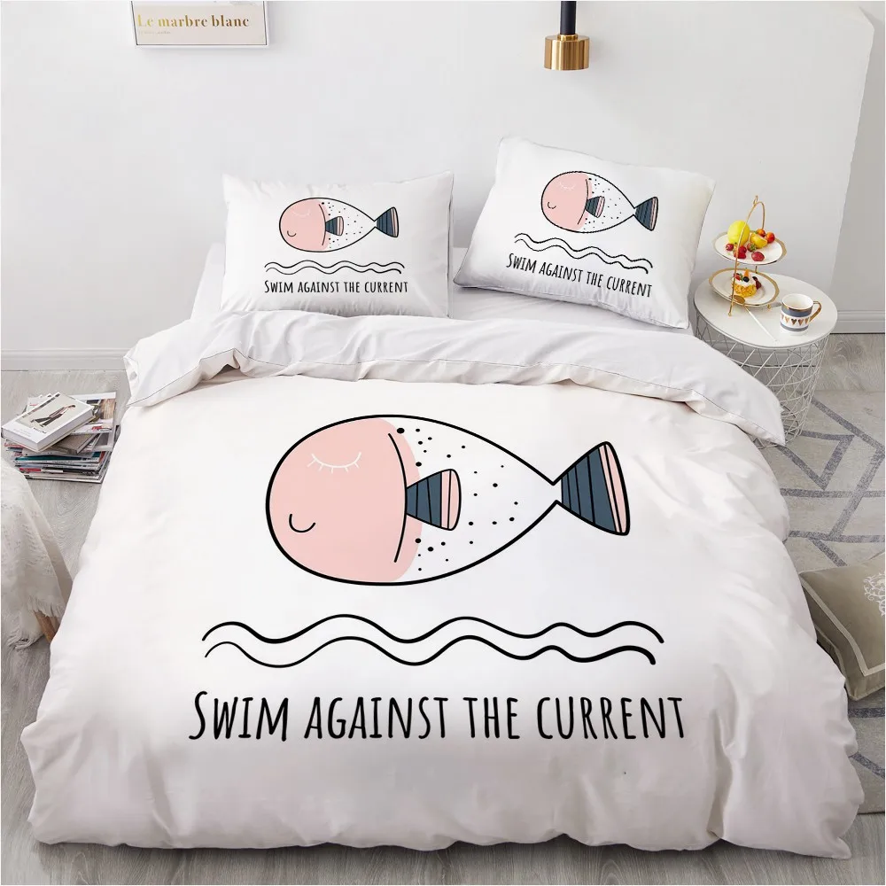 

3D Custom Design Zoo Duvert Cover Sets Bedclothes Comforther Cover Pillowcase King Queen Twin Single Size White Linens bed