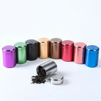 70ml solid airtight smell proof container aluminum herb stash metal sealed can tea jar storage boxes