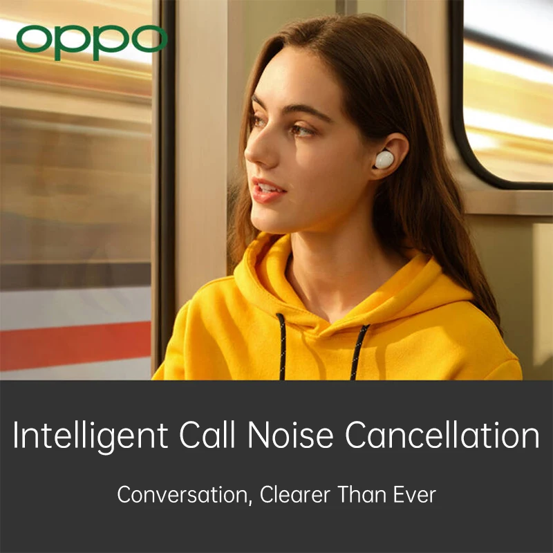 OPPO ENCO Buds TWS Earphone Wireless Bluetooth 5.2 Earbuds AI Noise Cancellation IP54 Water Resistant For Reno 4 PRO | Электроника