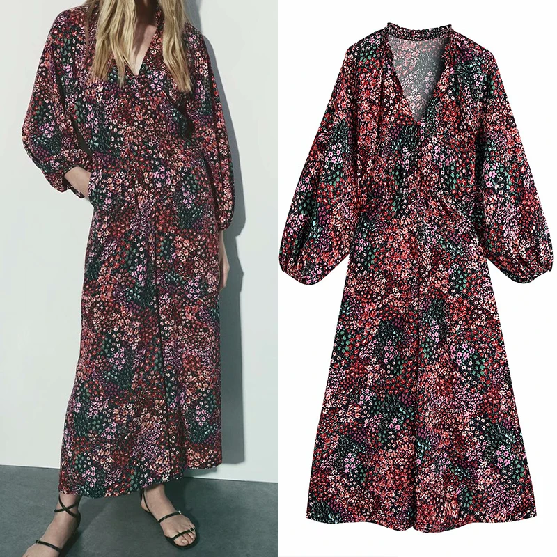 

Zar 2021 Bodysuit women New Retro Women's jumpsuit Clothing Wide Print overalls High Waist Thin Piece One-piece Casual Trousers