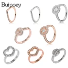Кольцо для Стразы Buipoey, посеребренное, с круглым пальцем, Кристальный, сердце, кольцо