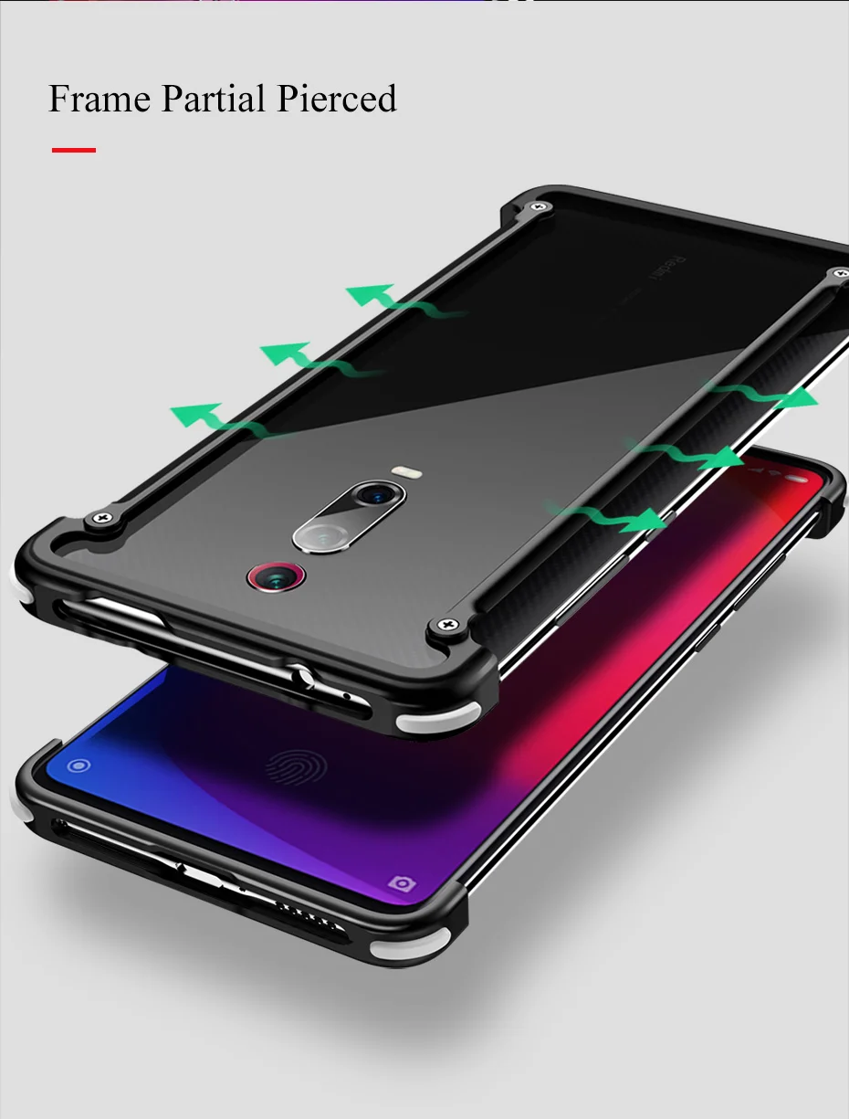 Металлический чехол с подушкой безопасности для Redmi Note 7 Redmi K20, персональный металлический бампер, чехол для Redmi Note 7 Pro K20 Pro, чехол для телефона