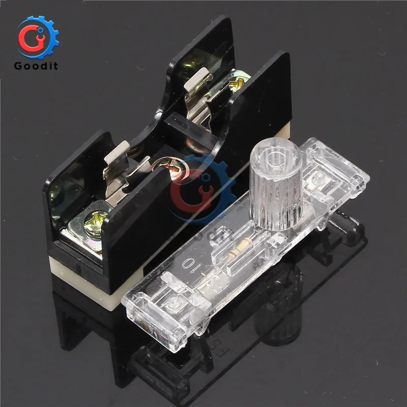 FS101 10A 6*30 мм гнездо предохранителя с индикатором светильник на din рейке