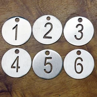 pareto 23mm number tag stainless steel key chain key ring keyring dog tag custom 10 pcsbag