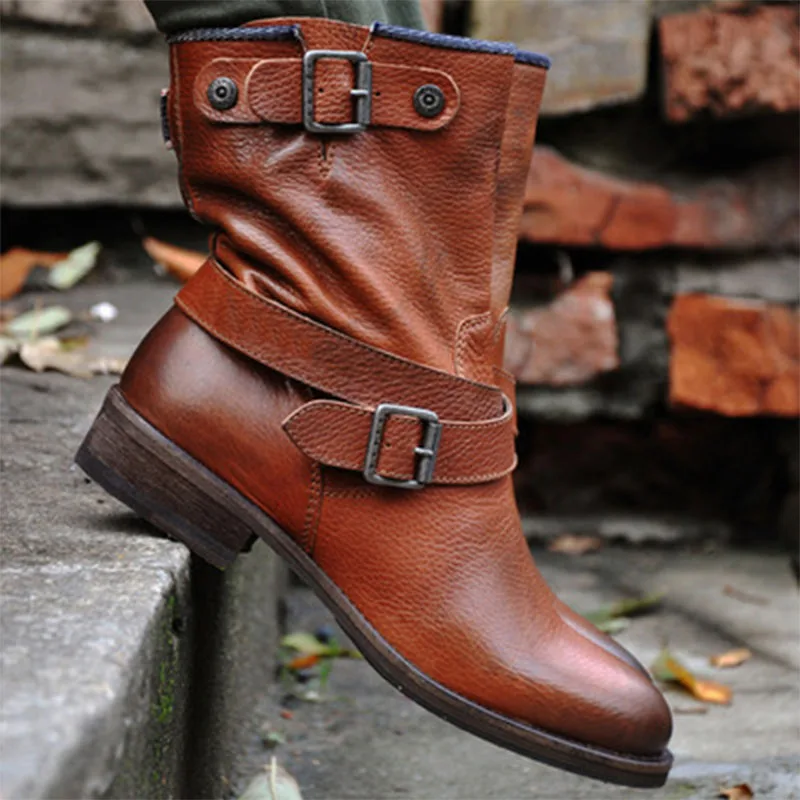 

Winter Warm Womens Boots Leather Boots Motorcycle Boots Sleeve Waterproof Snow Boots Winter Ladies Shoes