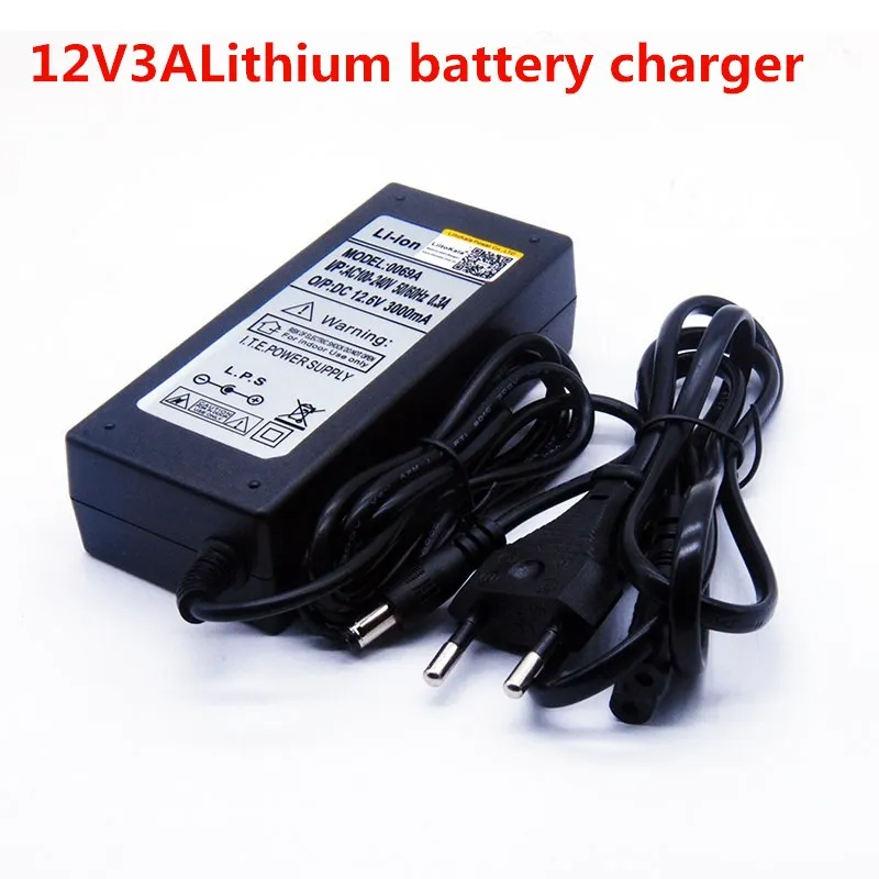 12.6v 3a charger HK liitokala 12V 2200mah 3000mAh 6800mah 9800mah 10ah 18650 Li-lon DC 12V сверхмощная перезаряжаемая батарея - Цвет: 12.6v 3a charger
