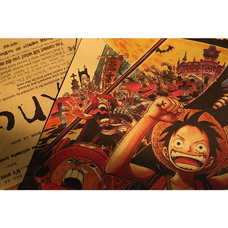 AIMEER Аниме One Piece Luffy Brook мультяшный персонаж коллекция N стиль ретро крафт бумага