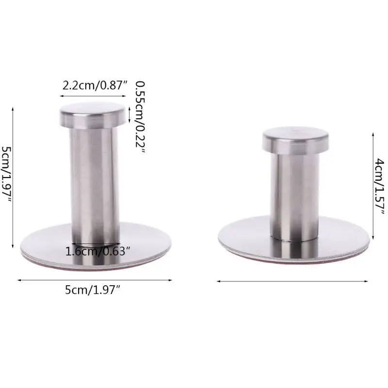

Stainless Steel Round Without Drilling Self Adhesive Wall Mounted Towel Clothes Hook Sticker Robe Coat Hanger Bathroom