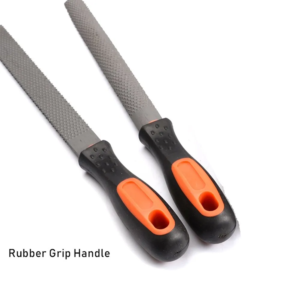 

2Pcs/Set Wood Rasp Steel File Carving Flat Round Semi-circular Shape Metal File Woodworking Craft Handle Tool