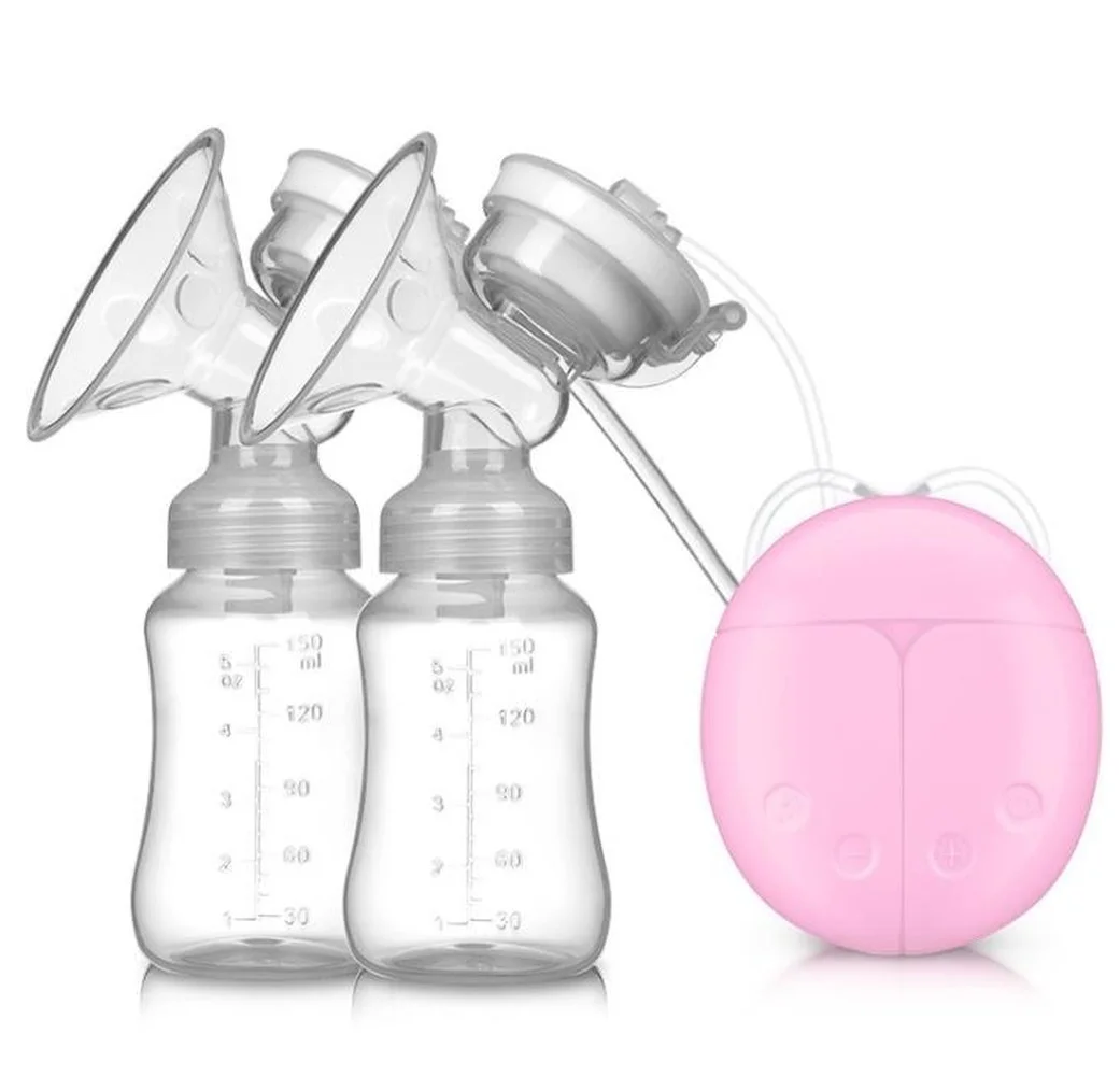 Extractor de leche el&eacute;ctrico Bilateral, bomba de leche alimentada por USB con biber&oacute;n para beb&eacute;, potente succi&oacute;n, accesorios de lactancia materna-1
