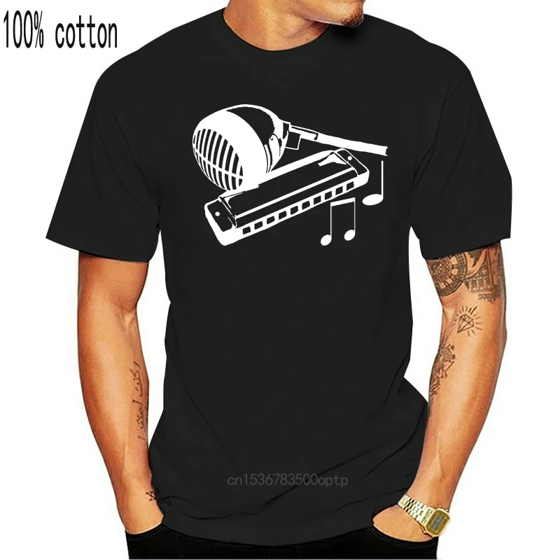 2020 Print Hot Sale Harmonica Blues Jazz Folk Harmonica T Shirt Music Small To 5xl Tee Shirt Trend Black Tshirt Man Top Tee