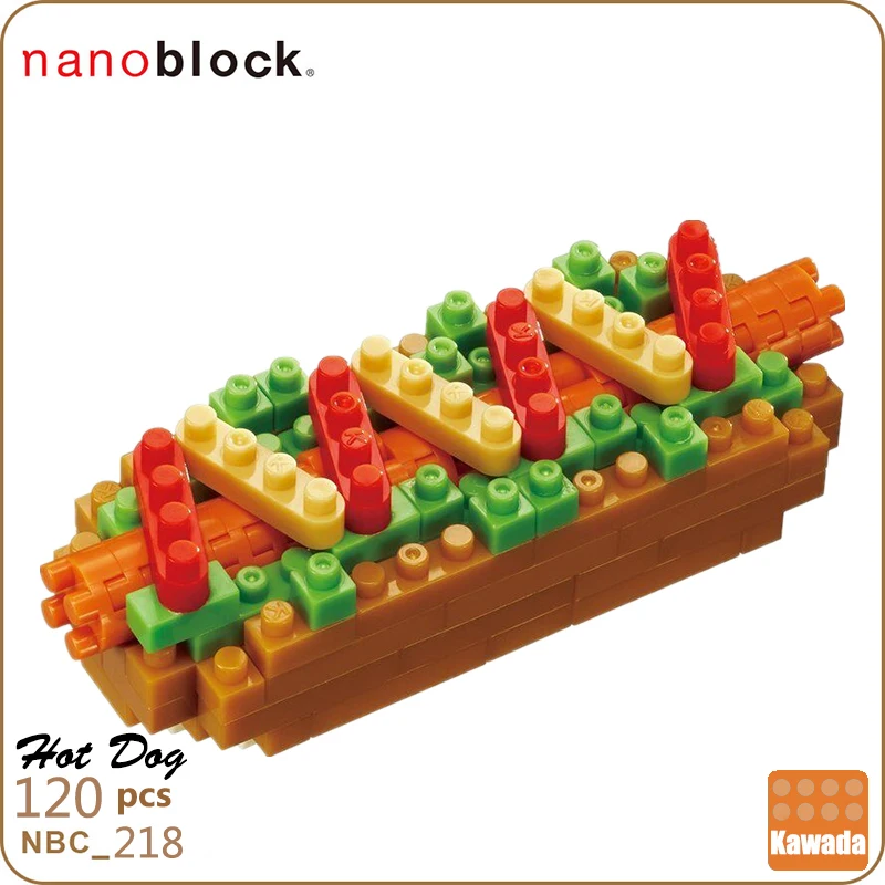 Конструктор Мини-хот-дог Kawada Nanoblock 120 деталей NBC-218 строительных блоков для