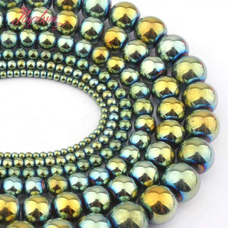 Бусины из натурального камня диаметром 15 дюймов 2 3 4 6 8 10 мм|rainbow hematite|for diyhematite stone