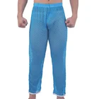 Пикантные мужские прозрачные сетчатые штаны, Мужские пижамные штаны, мужские прозрачные длинные штаны, брюки, одежда для сна