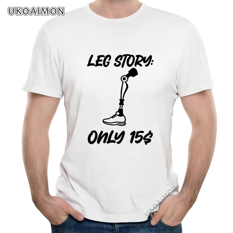 

Valentine Day AMPUTEE Amputee Leg Story Print O Neck T Shirts Adult Retro TShirts Streetwear Street Tees Drop Shipping