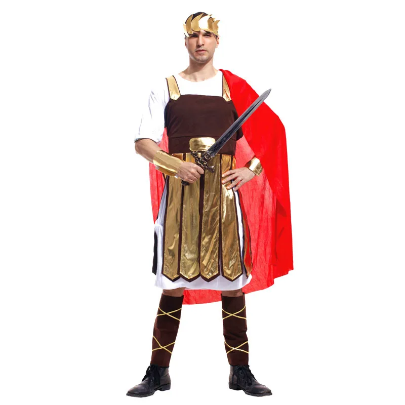 

Man Halloween Ancient Rome King Costumes Adult Spartan Warrior Cosplay Carnival Purim Parade Nightclub Bar Role Play Party dress