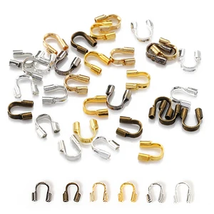 200pcs металлической проволоки Protector Соединитель 4.5x4mm U Shape Guard Хранители застежки коннекторов для изготовления ювелирных изделий Craft Оптового