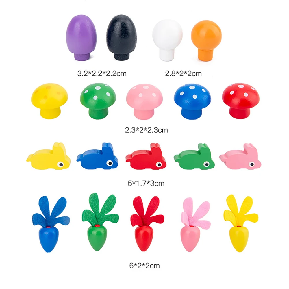 

Radish Wood Puzzle Match Wooden Radish Wood Block Kit Montessori Early Educational Building Blocks Kit Children Gift