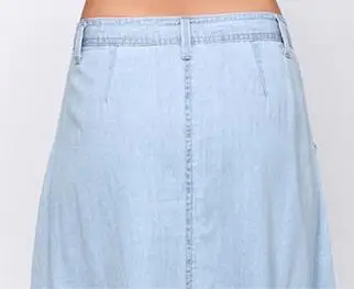 Лето 2020 Женская длинная джинсовая юбка повседневная свободная высокая талия