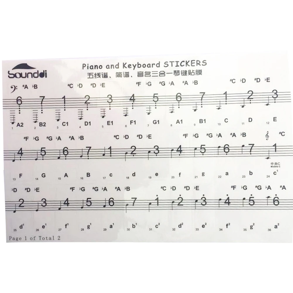 Универсальная прозрачная наклейка для клавиатуры в форме рояля наклейки заметок