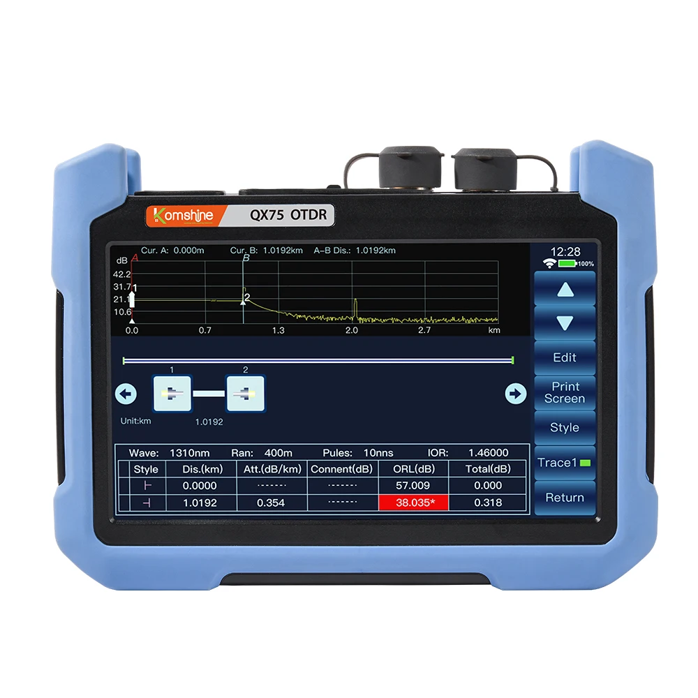 

Komshine QX70-S Singlemode 1310/1550nm,32/30dB OTDR build in VFL,OPM, function similar to EXFO OTDR high precision