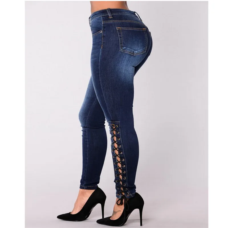 Новые модные джинсы для женщин женские джинсовые Обтягивающие Брюки Высокая
