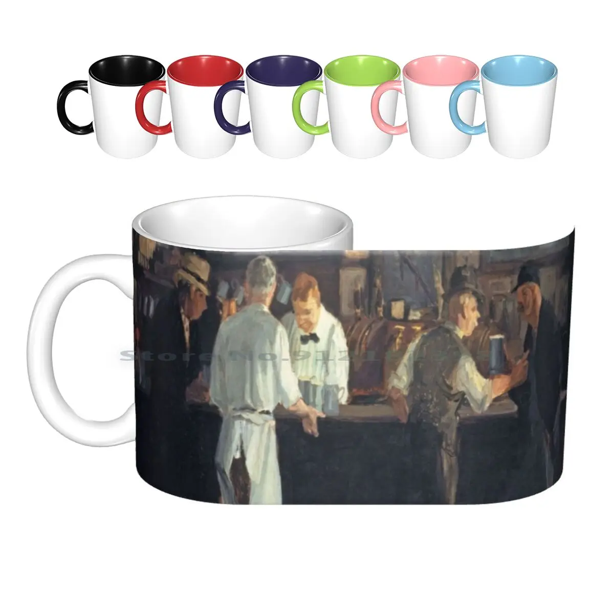 

Керамические кружки Mcsorley's Bar - John French Sloan, кофейные чашки, Кружка для молока и чая, Джон, французский Слоан, осень, полная воздух, Джон, констебл...