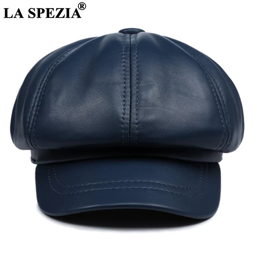 LA SPEZIA, натуральная кожа, газетная Кепка, женская, однотонная, пекарь, мальчик, кепка, красный, черный, синий, розовый, винтажный бренд, женская зимняя восьмиугольная кепка