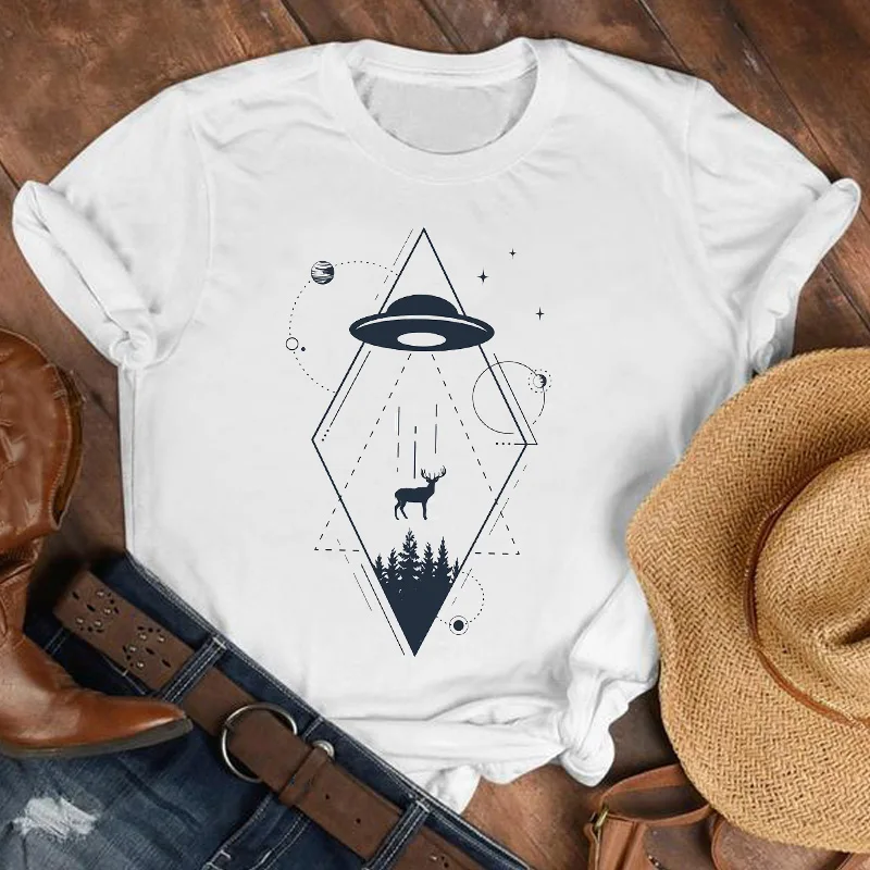 

Ladies 90s fashion shirt clothes ladies tops women beach tree travel girls cute geometric print graphic T shirt