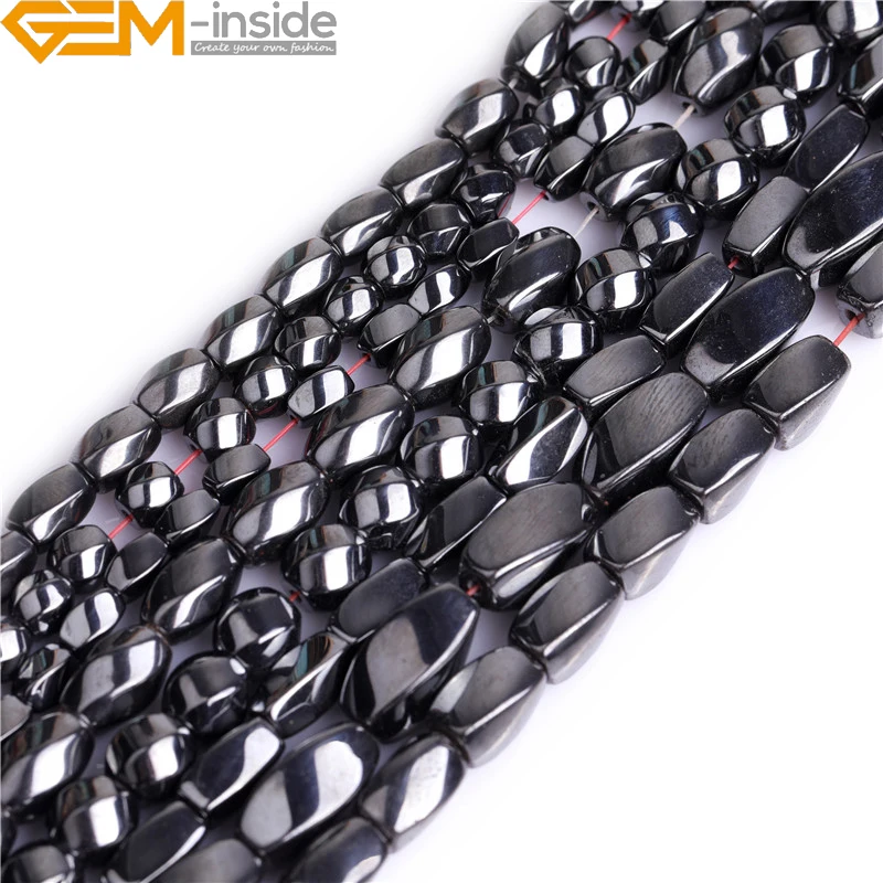 Натуральный закрученный Магнитный магнетит гематит исцеляющий камень бусины