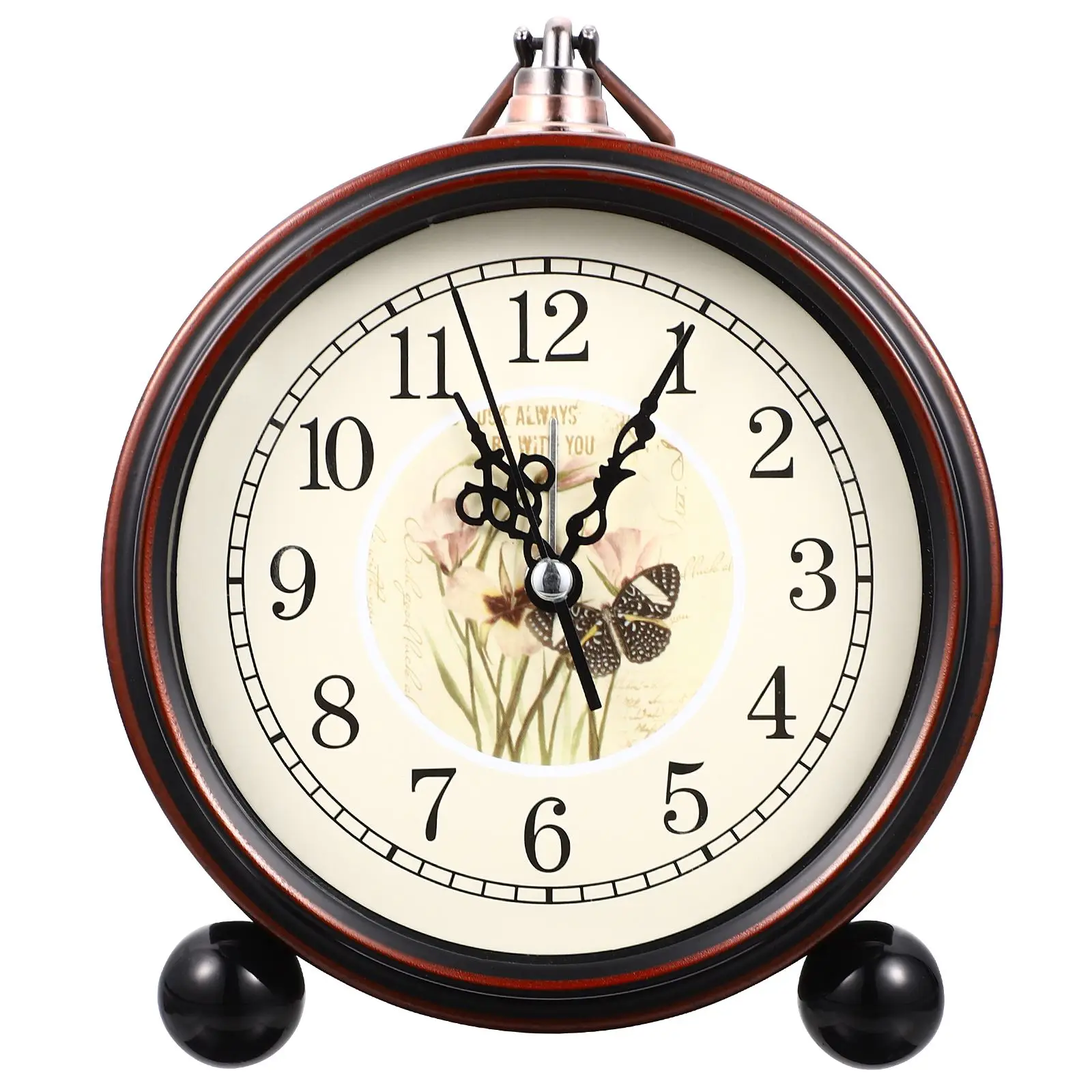 Tabletop Decorative Clock Silent Mini Alarm Clock No Battery