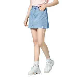 Юбка SEMIR Женская длиной до колен, винтажная джинсовая юбка с разрезом и разрезом, лето размера плюс