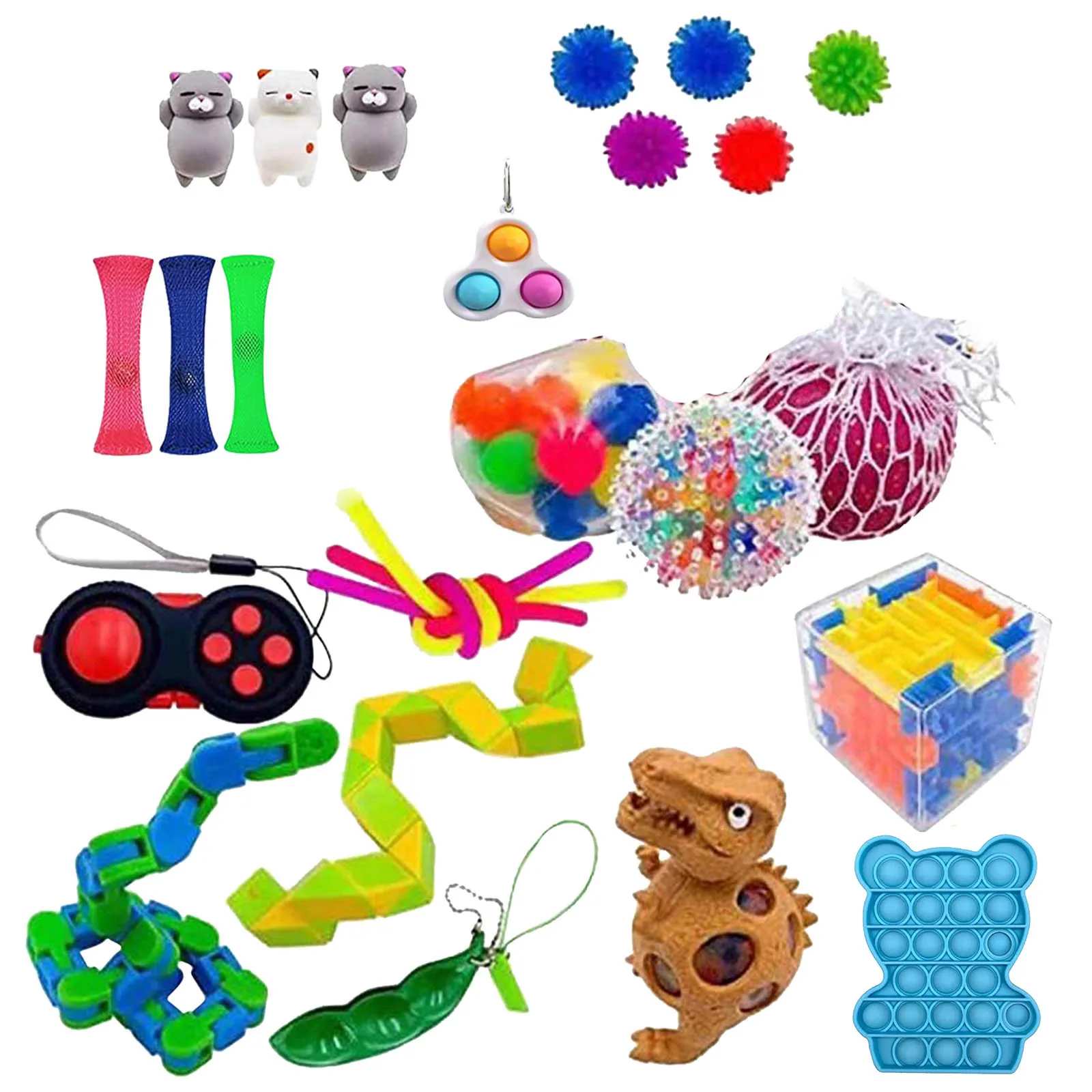 

Набор для антистресса, Стрейчевые струны, подарочная упаковка для взрослых и детей, сжимаемые сенсорные антистрессовые игрушки